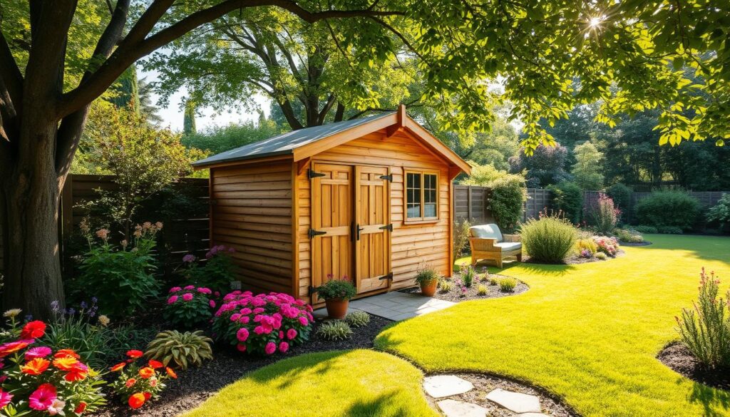 Gartenplanung Geräteschuppen Standort