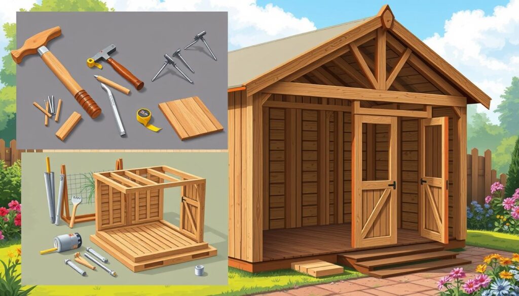 Holzgeräteschuppen Montage Anleitung