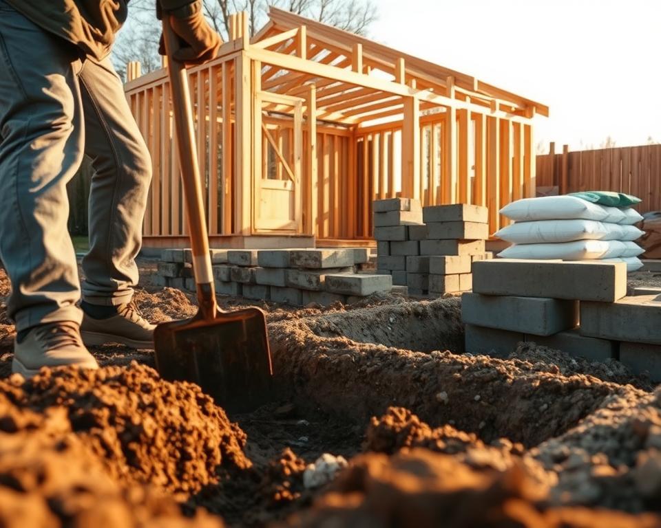 Gartenhaus Fundament Vorbereitung